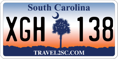 SC license plate XGH138