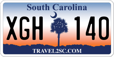SC license plate XGH140
