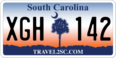 SC license plate XGH142