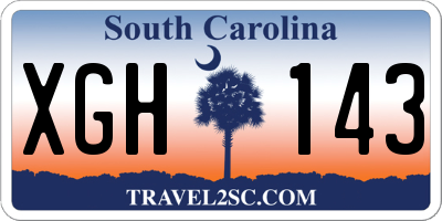 SC license plate XGH143