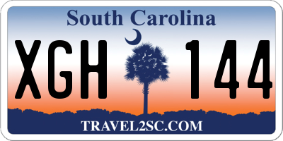 SC license plate XGH144