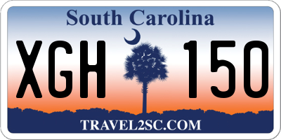 SC license plate XGH150