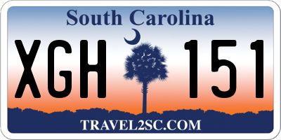 SC license plate XGH151