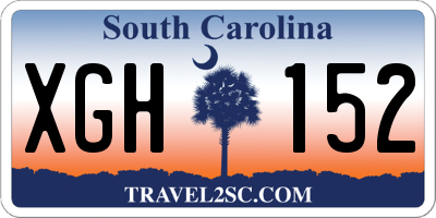 SC license plate XGH152