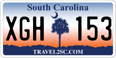 SC license plate XGH153