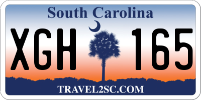 SC license plate XGH165