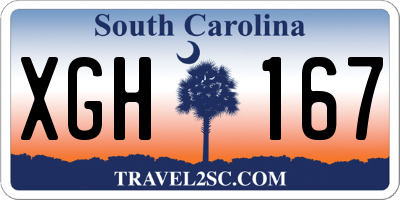 SC license plate XGH167