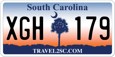 SC license plate XGH179