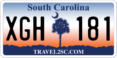 SC license plate XGH181