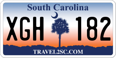 SC license plate XGH182