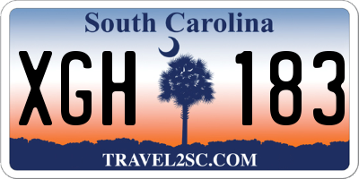 SC license plate XGH183