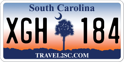 SC license plate XGH184