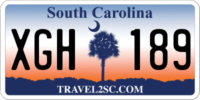 SC license plate XGH189