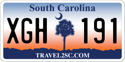 SC license plate XGH191
