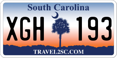 SC license plate XGH193