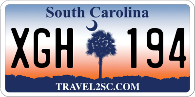 SC license plate XGH194