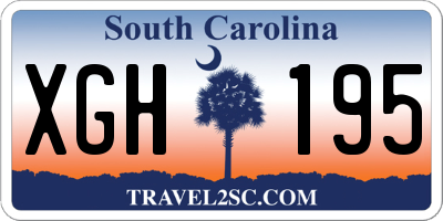 SC license plate XGH195