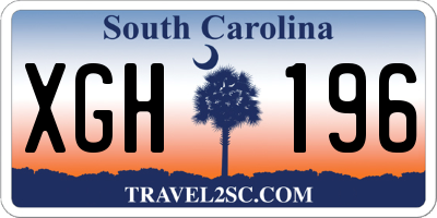 SC license plate XGH196