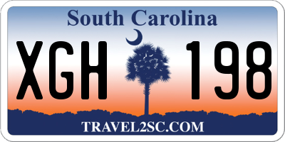 SC license plate XGH198