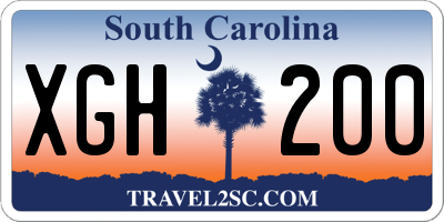 SC license plate XGH200