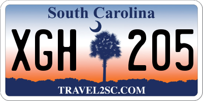 SC license plate XGH205