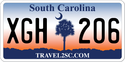 SC license plate XGH206