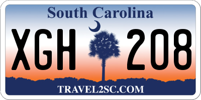 SC license plate XGH208