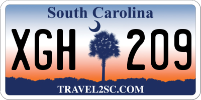 SC license plate XGH209