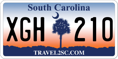 SC license plate XGH210