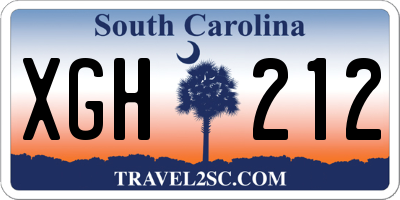 SC license plate XGH212