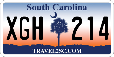 SC license plate XGH214