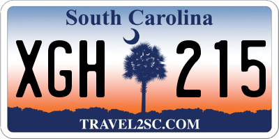 SC license plate XGH215