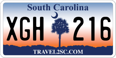 SC license plate XGH216
