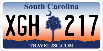 SC license plate XGH217