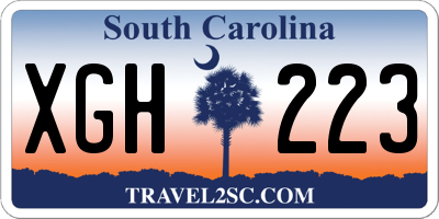 SC license plate XGH223