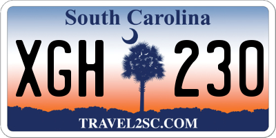 SC license plate XGH230