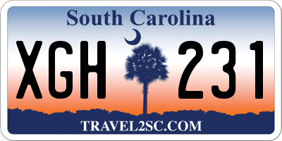 SC license plate XGH231