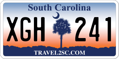 SC license plate XGH241