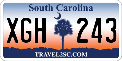 SC license plate XGH243