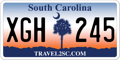 SC license plate XGH245