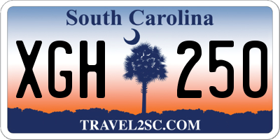 SC license plate XGH250