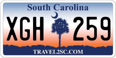 SC license plate XGH259