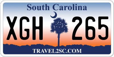SC license plate XGH265