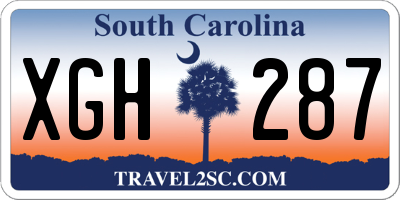 SC license plate XGH287