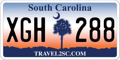 SC license plate XGH288