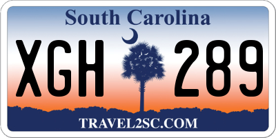 SC license plate XGH289