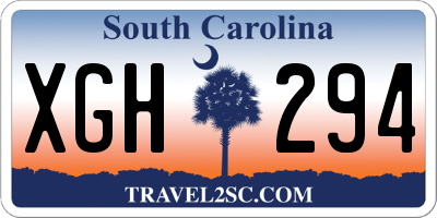 SC license plate XGH294