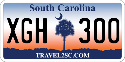SC license plate XGH300