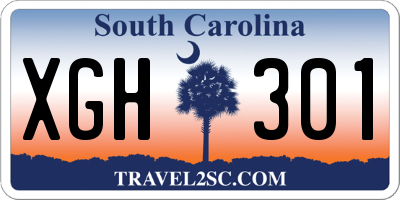 SC license plate XGH301
