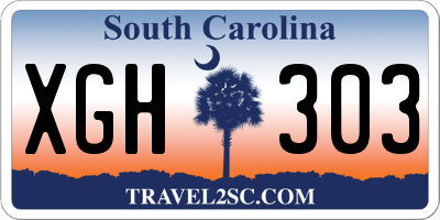 SC license plate XGH303